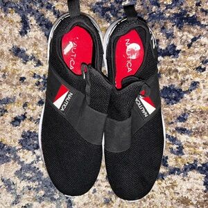 Nautica Black and Red Slip-On Shoes